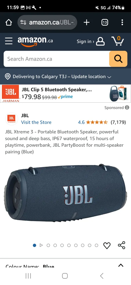 JBL Xtreme 3 Portable Bluetooth Speaker - Blue image indicator(2)