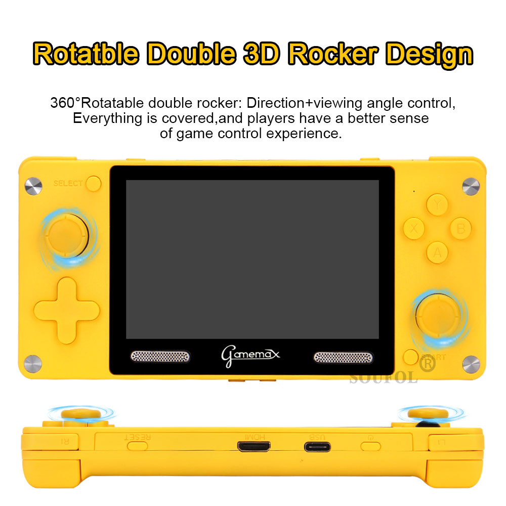 GAMEMAX A380 Retro Handheld Game Console - Yellow - photo 2