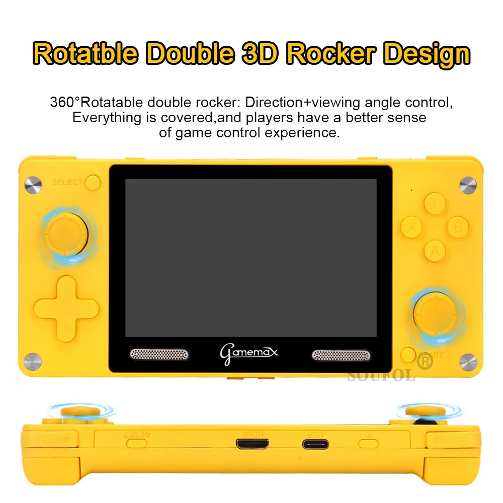 GAMEMAX A380 Retro Handheld Game Console - Yellow image indicator(2)