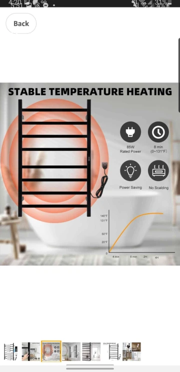 BRAND NEW ELECTRIC TOWEL WARMER - photo 5