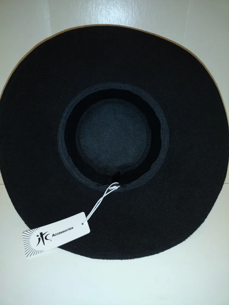 Black Felted Boater Hat - Size 58 CM 🧡 image indicator(3)