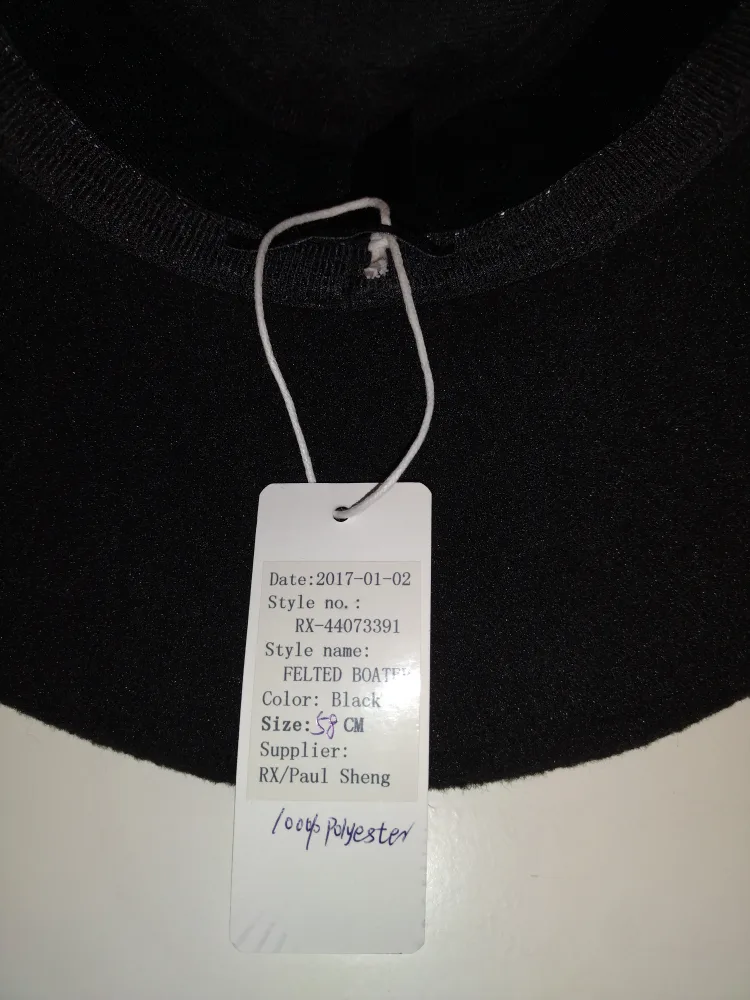 Black Felted Boater Hat - Size 58 CM 🧡 image indicator(4)