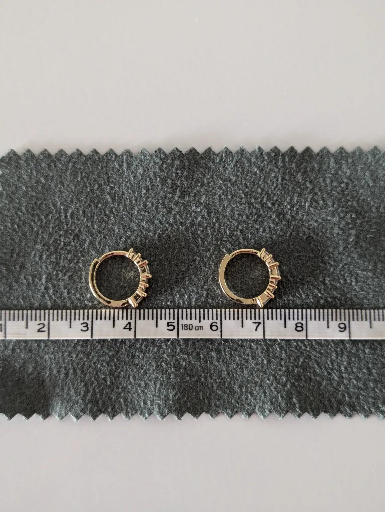 14K Gold Plated S925 Sterling Silver Hoop Earrings image indicator(3)