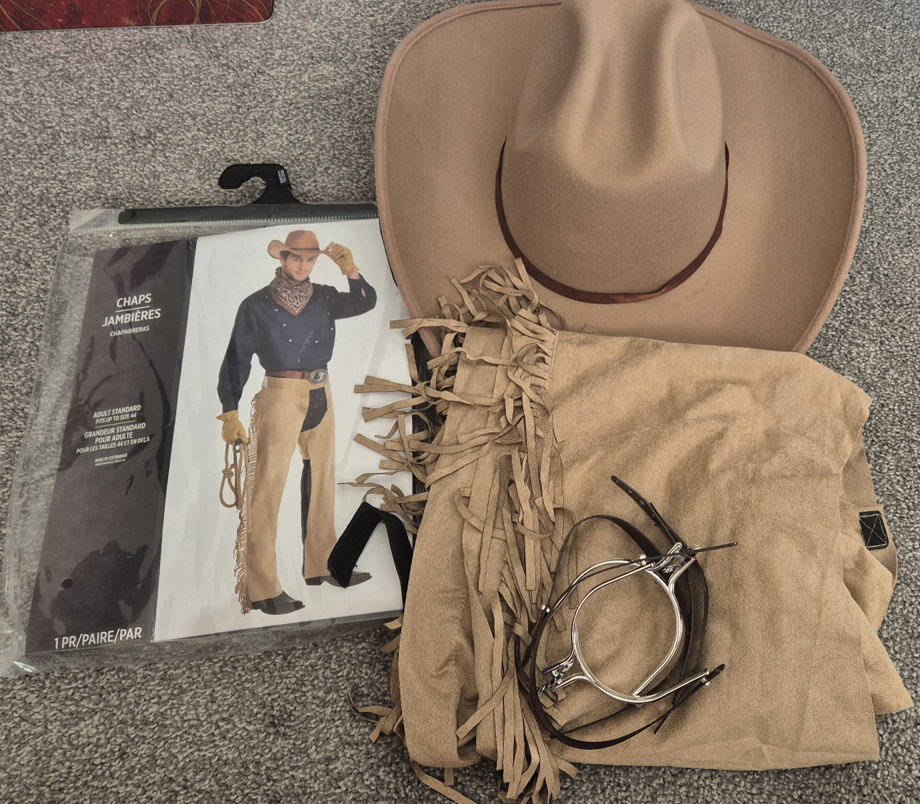 Cowboy Costume Set: Hat, Chaps, Spurs