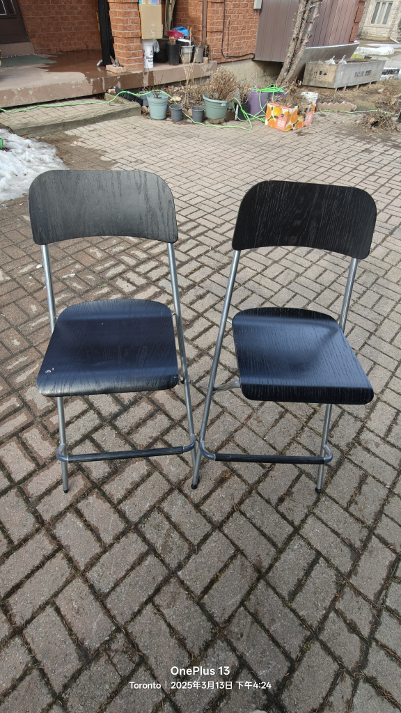 Pair of Black Bar Stools - photo 2