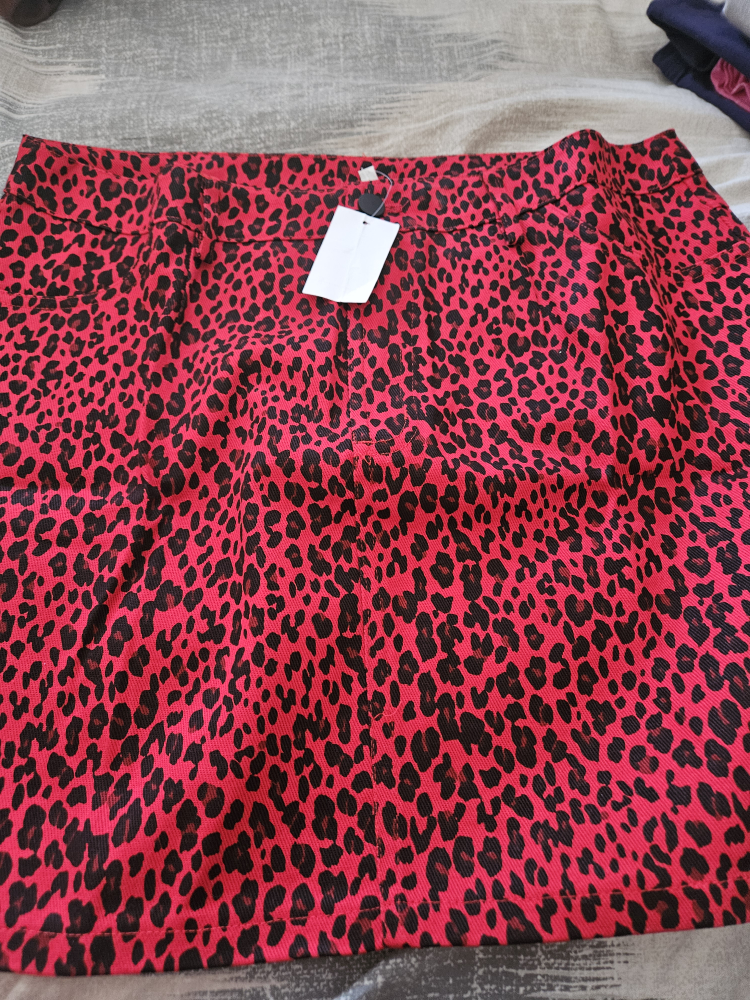 Charlotte Russe Red Leopard Print Mini Skirt