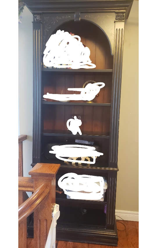 Dark Brown Wooden Bookcase with Arch Top