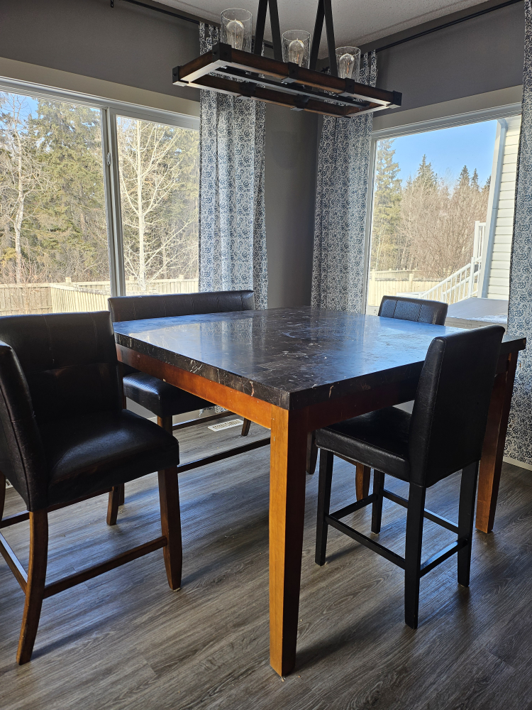 Dining Table Set with 6 Counter Height Chairs