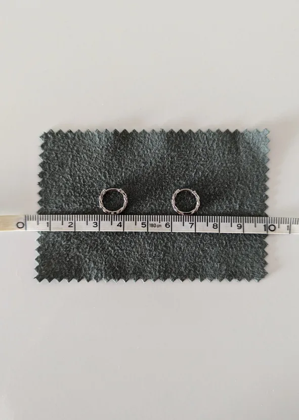 S925 Sterling Silver Chain Hoop Earrings image indicator(2)