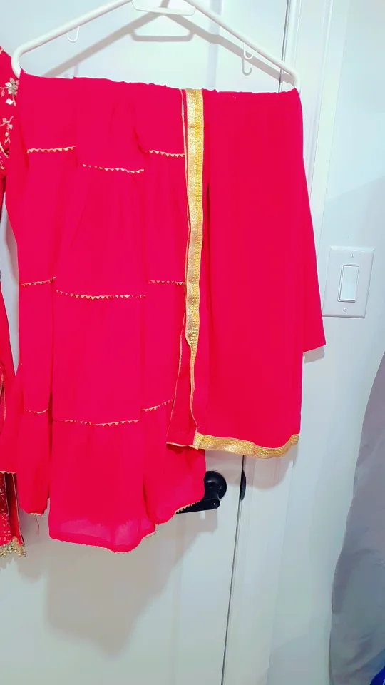 Beautiful Red and Gold Salwar Kameez image indicator(2)