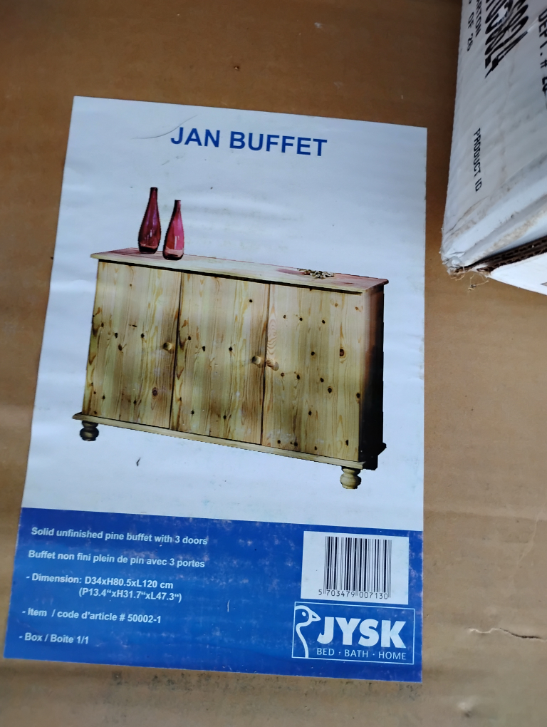 JYSK JAN Buffet - Solid Pine - Unfinished