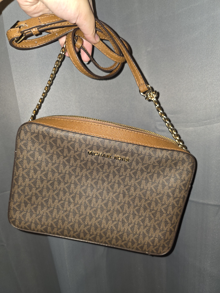 Michael Kors Jet Set Large Printed Logo Crossbody Bag