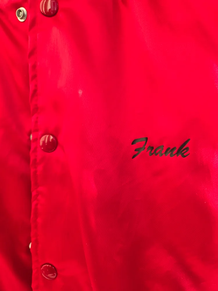 Vintage Red Satin Jacket with "Frank" Embroidery image indicator(2)