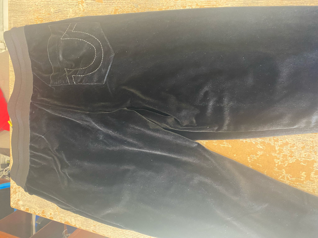 True Religion Black Velvet Joggers - Size Medium - photo 2