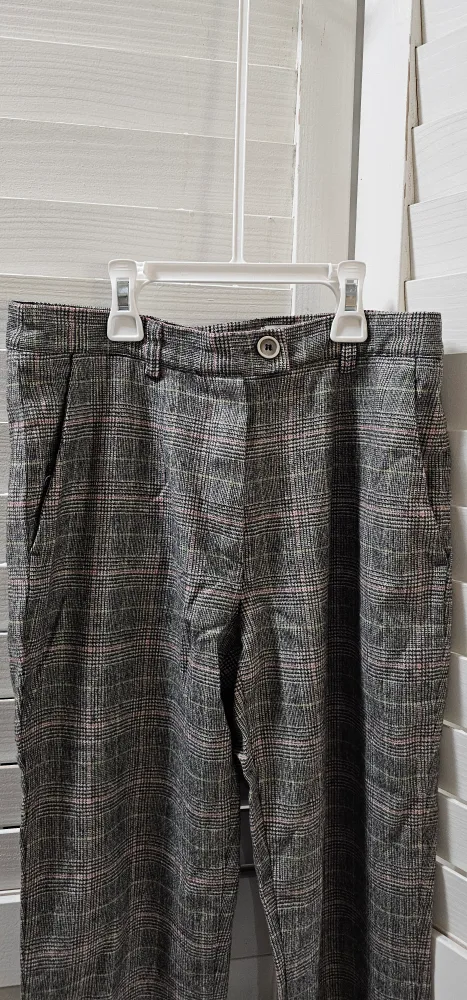Conoseri Women's Size 36 Grey wool Plaid Pants image indicator(4)