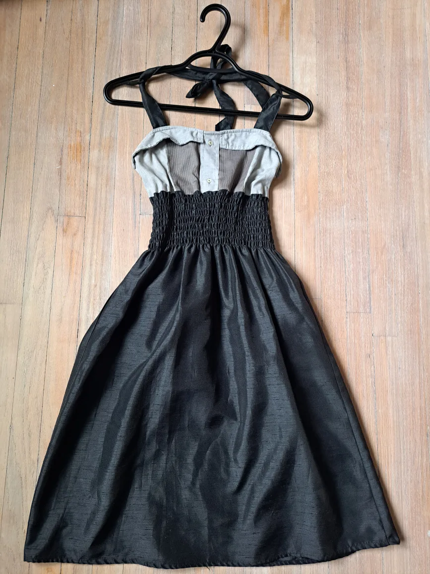Unique black and grey Halter Neck Dress, Size Small thumbnail