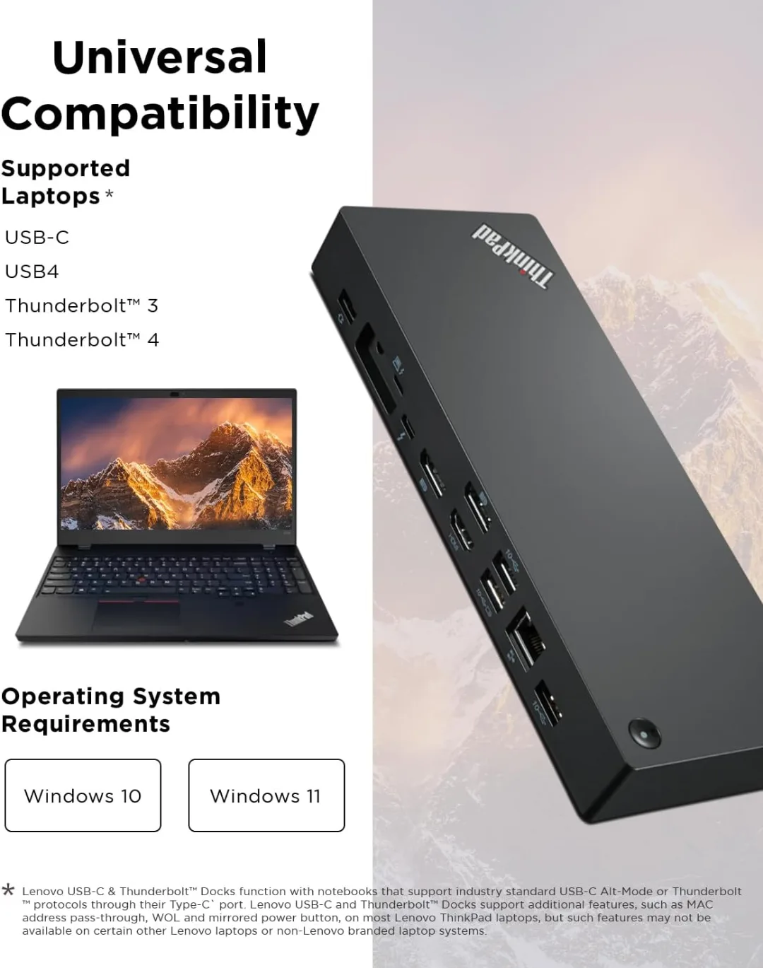 Lenovo Thinkpad Universal Thunderbolt 3 Docking Station Dock image indicator(4)