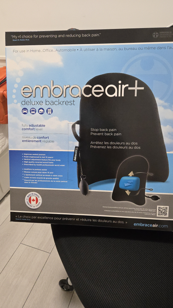 Embraceair+ Deluxe Backrest - Brand New in Box