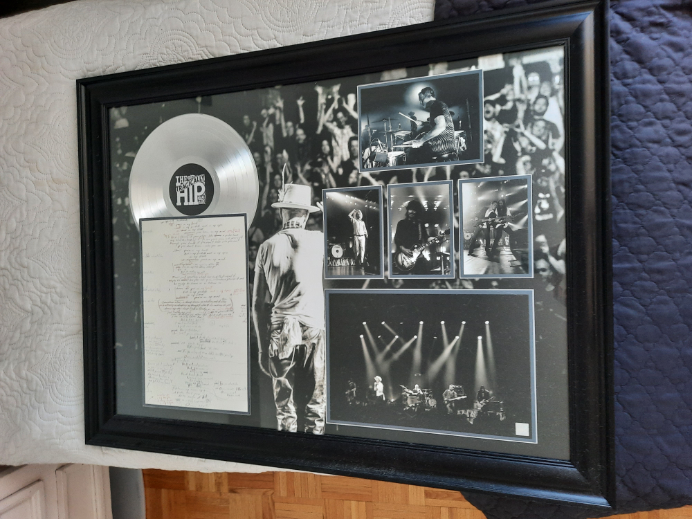 Tragically Hip Record & Handwritten Lyrics Framed Collectible - photo 4
