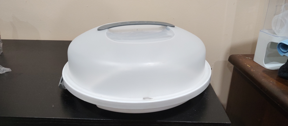 White Plastic Divided Serving Tray with Lid