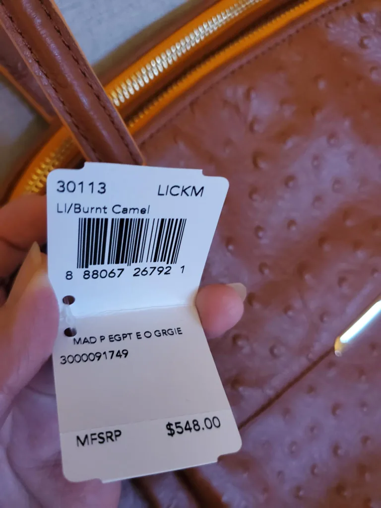 New with tag Coach Burnt Camel Ostrich Leather Handbag image indicator(2)