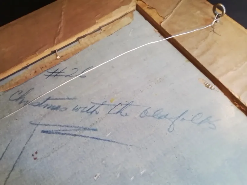 Canadian Vintage Framed Winter Scene Painting by Edmund Kinis image indicator(8)