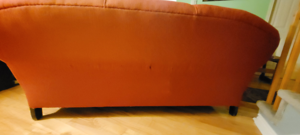 Vintage Red Three-Seater Sofa - photo 4