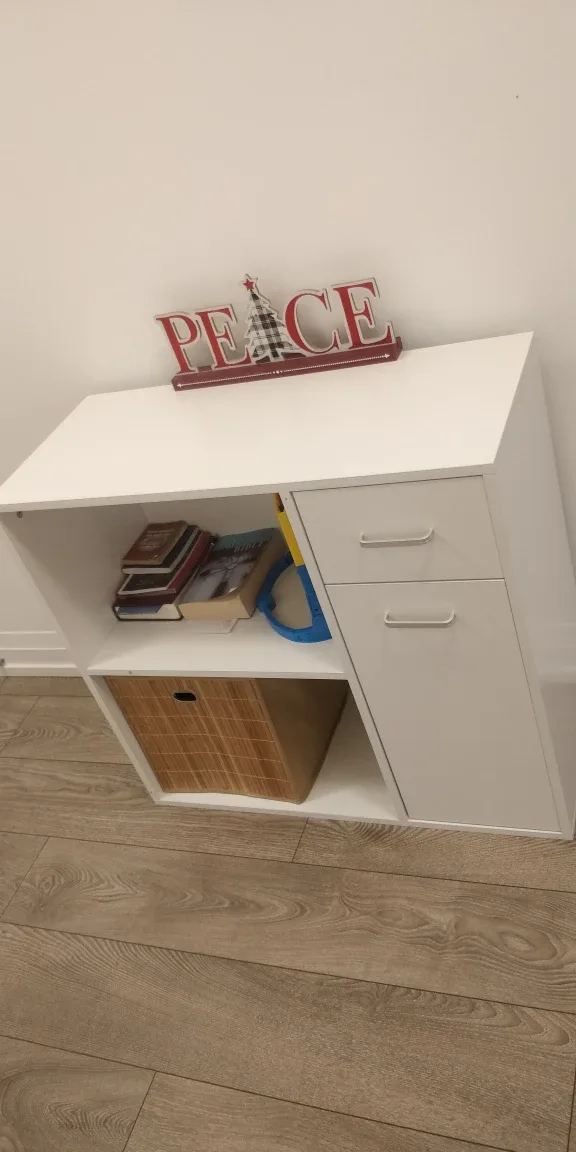 White Storage Cabinet with Drawer - Only a month old image indicator(6)