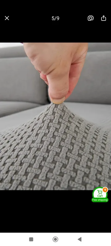 4-Seater Sofa Cover - Dark Grey Jacquard image indicator(6)