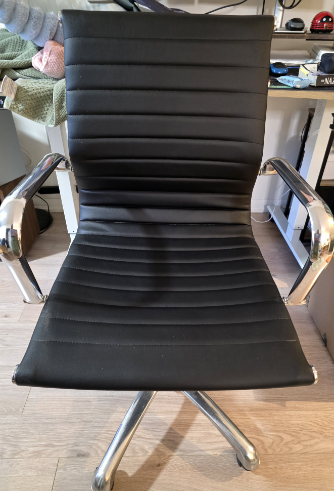 Structube Black Office Chair with Chrome Arms - photo 2