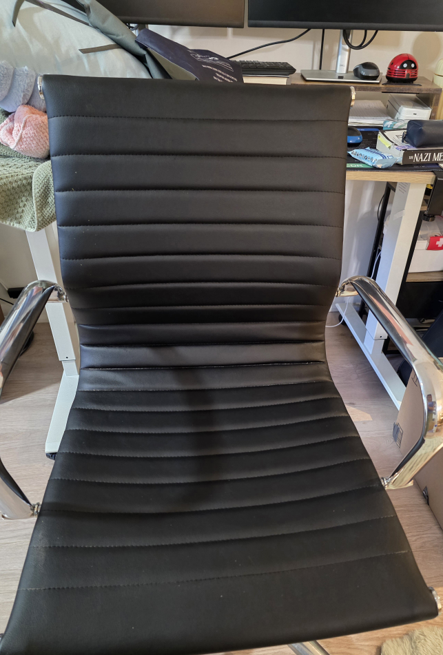 Structube Black Office Chair with Chrome Arms - photo 3