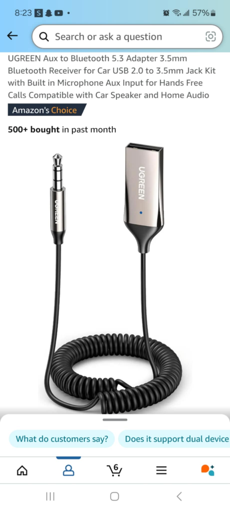 UGREEN Aux to Bluetooth 5.3 Adapter