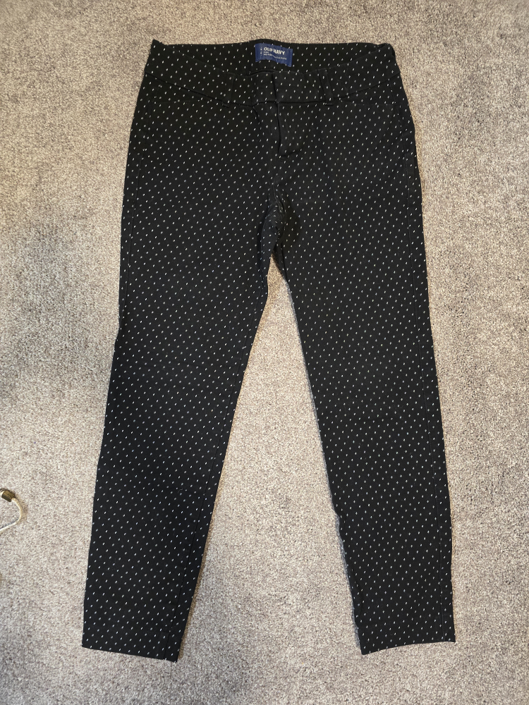 Old Navy Black White Polka Dot Ankle Pants
