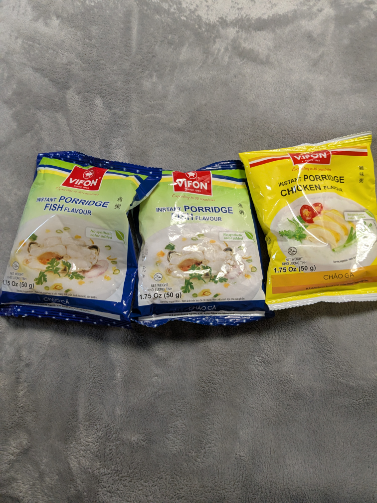Three Packages of Instant Porridge