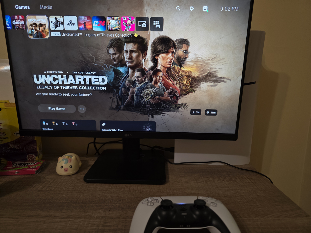 PS5 Console and Controller - White, and Display Complete Setup