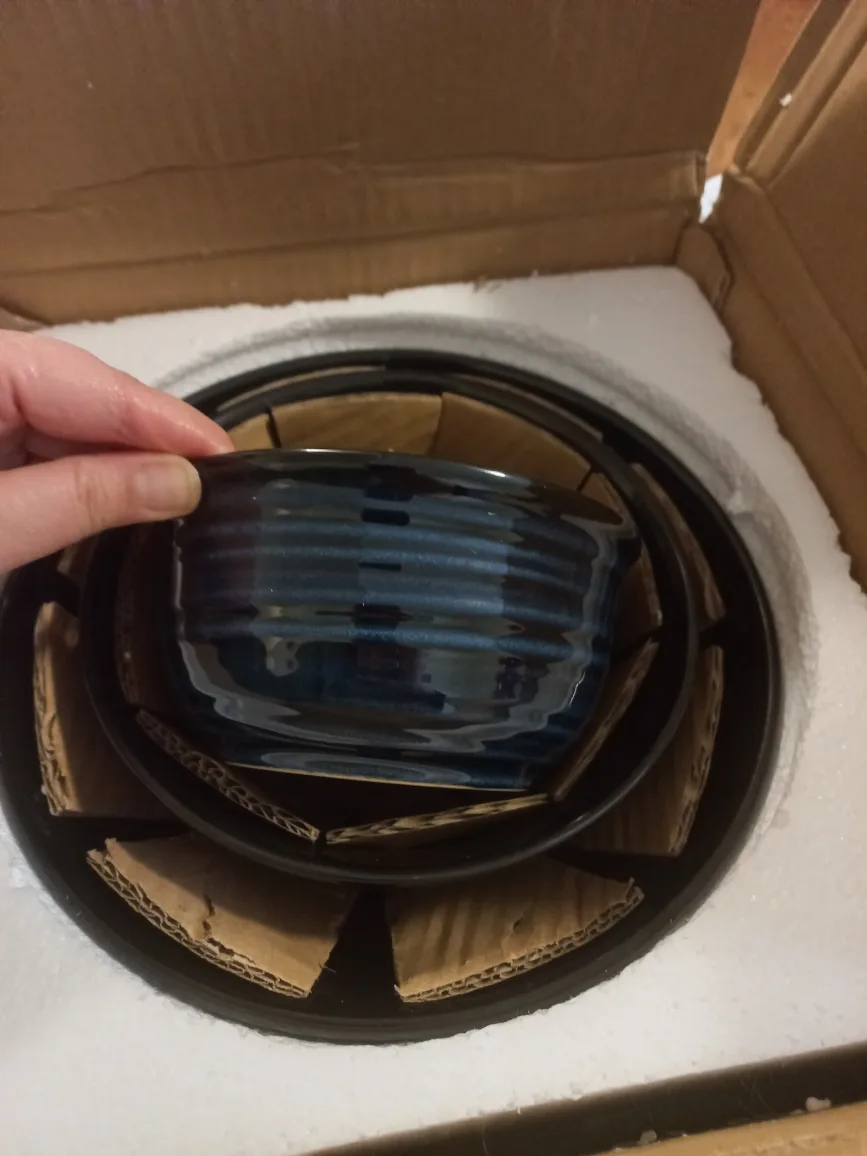 Hasense Mixing Bowls, Ceramic Serving Bowls Set, Blue image indicator(2)