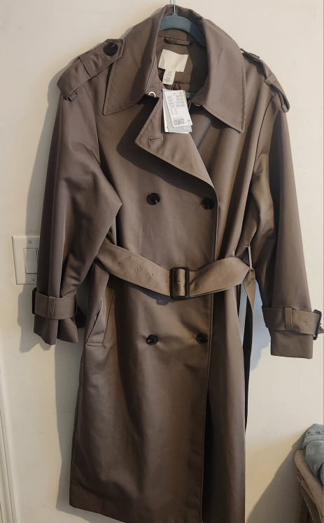 Brandnew Women's H&M Brown Trench Coat - Size M