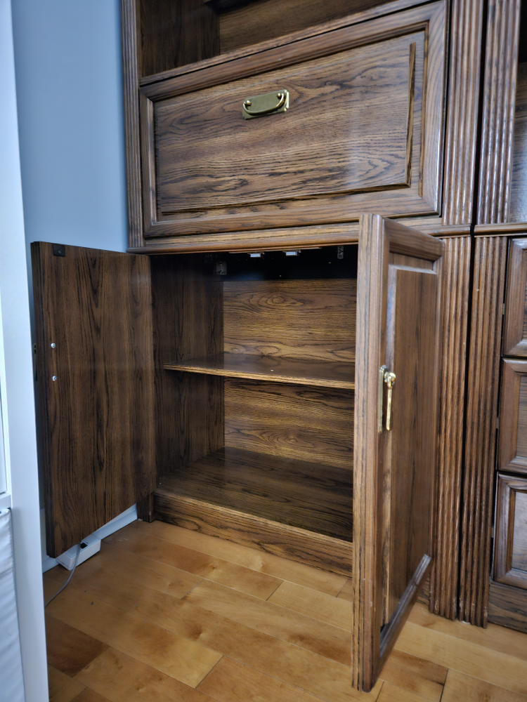 Vintage Wood Bookcase and Secretary Desk Set - photo 2