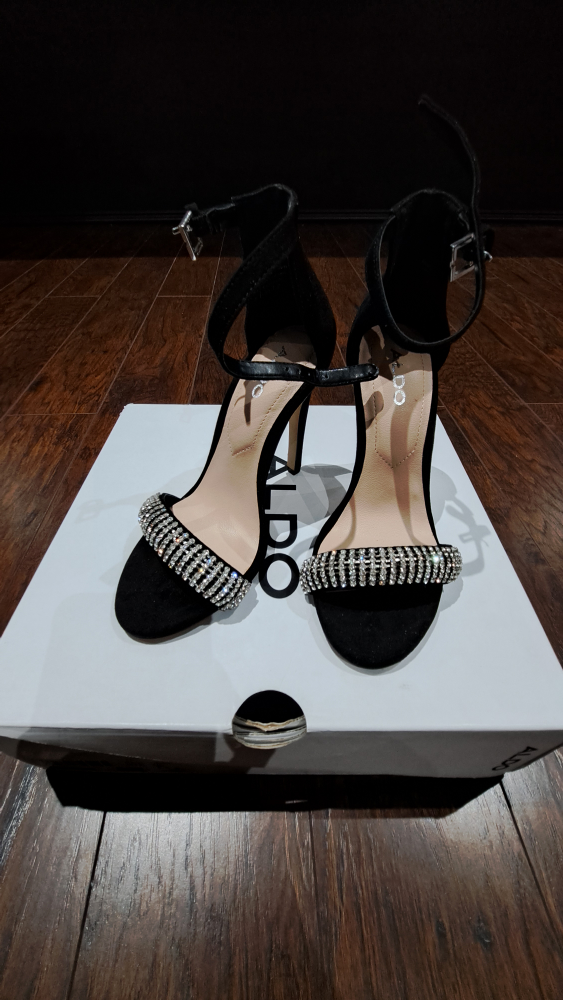ALDO Larenna Black Suede Heels, Size 5