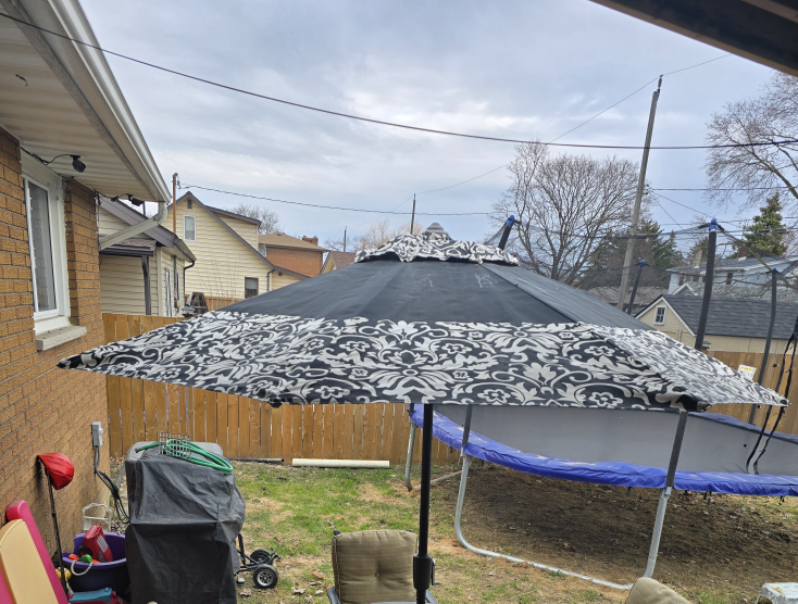 Patio umbrella with stand