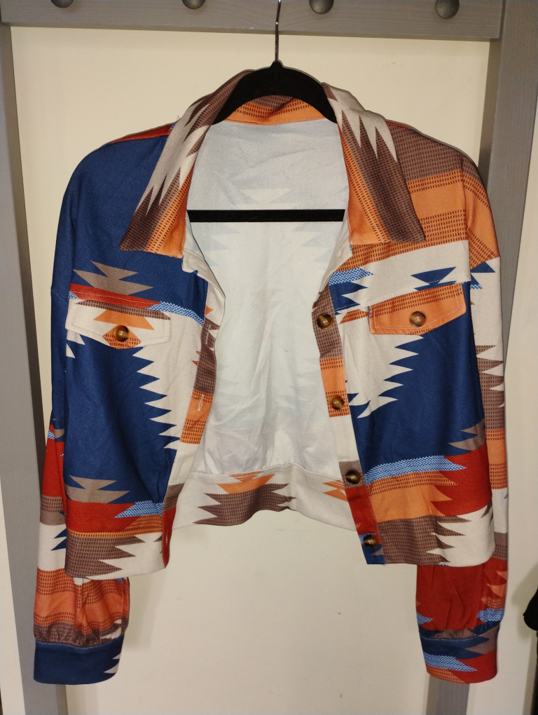 Women's Southwestern Print Cropped Jacket