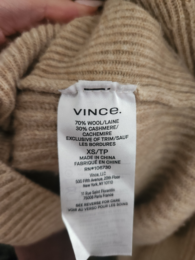 Vince Ribbed Wool-Cashmere Half-Zip Pullover - XS - photo 3
