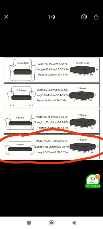 4-Seater Sofa Cover - Dark Grey Jacquard image indicator(7)