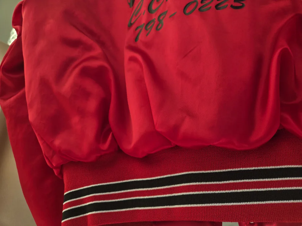 Vintage Red Satin Jacket with "Frank" Embroidery image indicator(8)