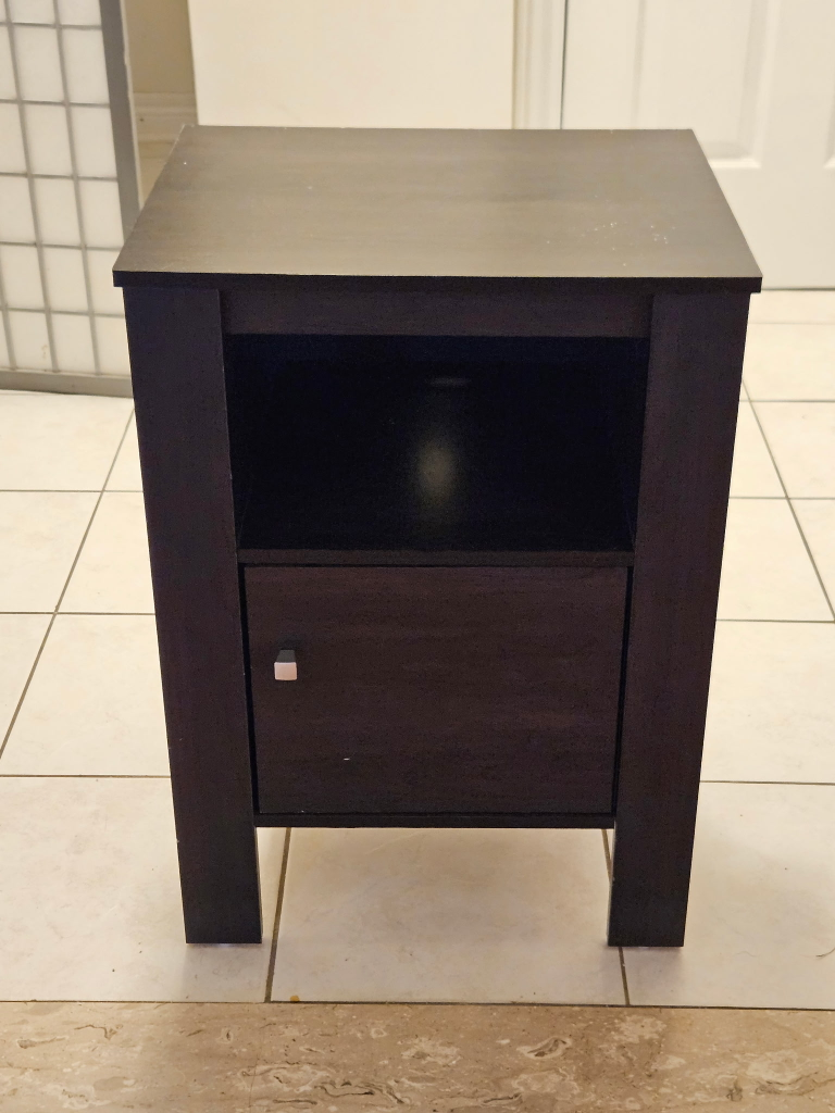 Dark Brown Nightstand with Drawer
