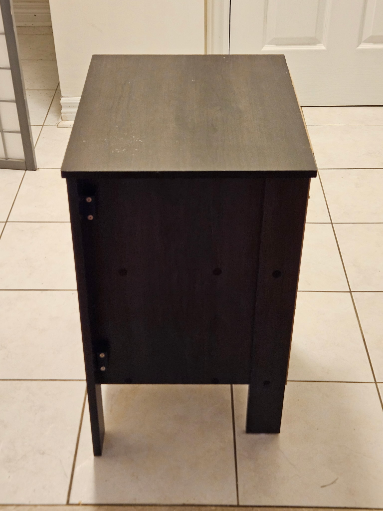 Dark Brown Nightstand with Drawer - photo 3