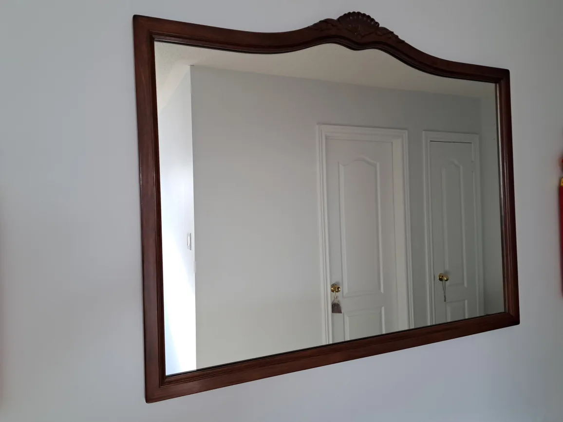 Vintage Hand-carved Chinese Redwood Console Table With Mirror image indicator(2)