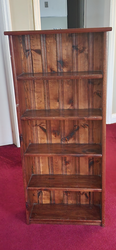 Rustic Wooden 5-Shelf Bookcase