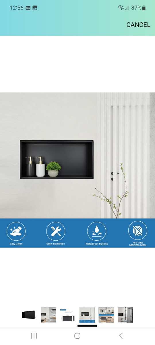 Bathfinnesse Shower Niche - Matte Black Stainless Steel - photo 3