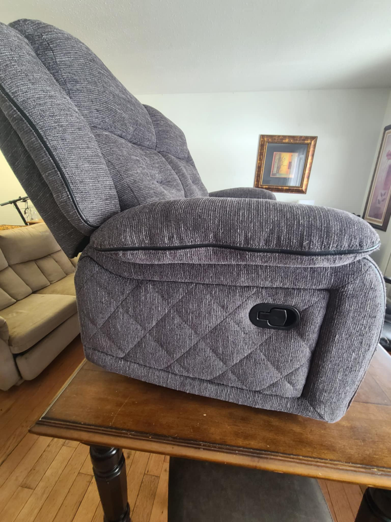 Reclining Loveseat - Dark Grey Fabric - photo 3